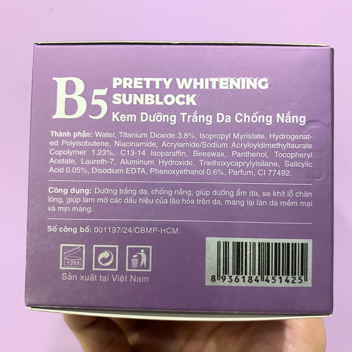 dưỡng trắng, dưỡng ẩm, chống nắng