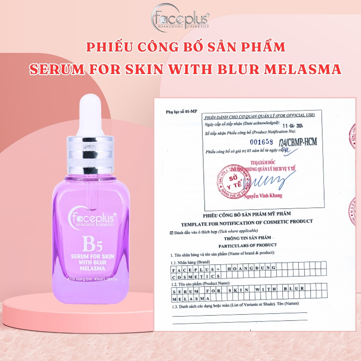 phiếu công bố mỹ phẩm